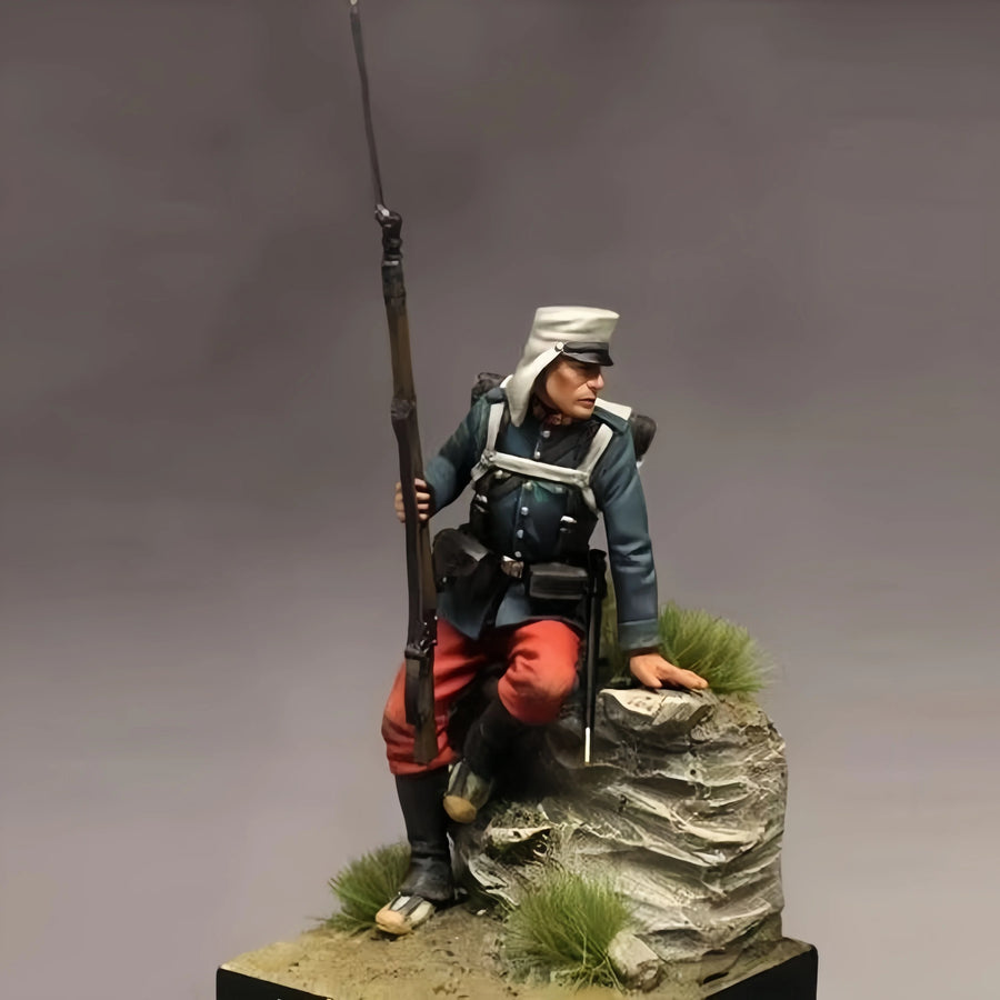 French Infantry Soldier with Rifle 1/32 Resin Figure Kit - resin model view 3