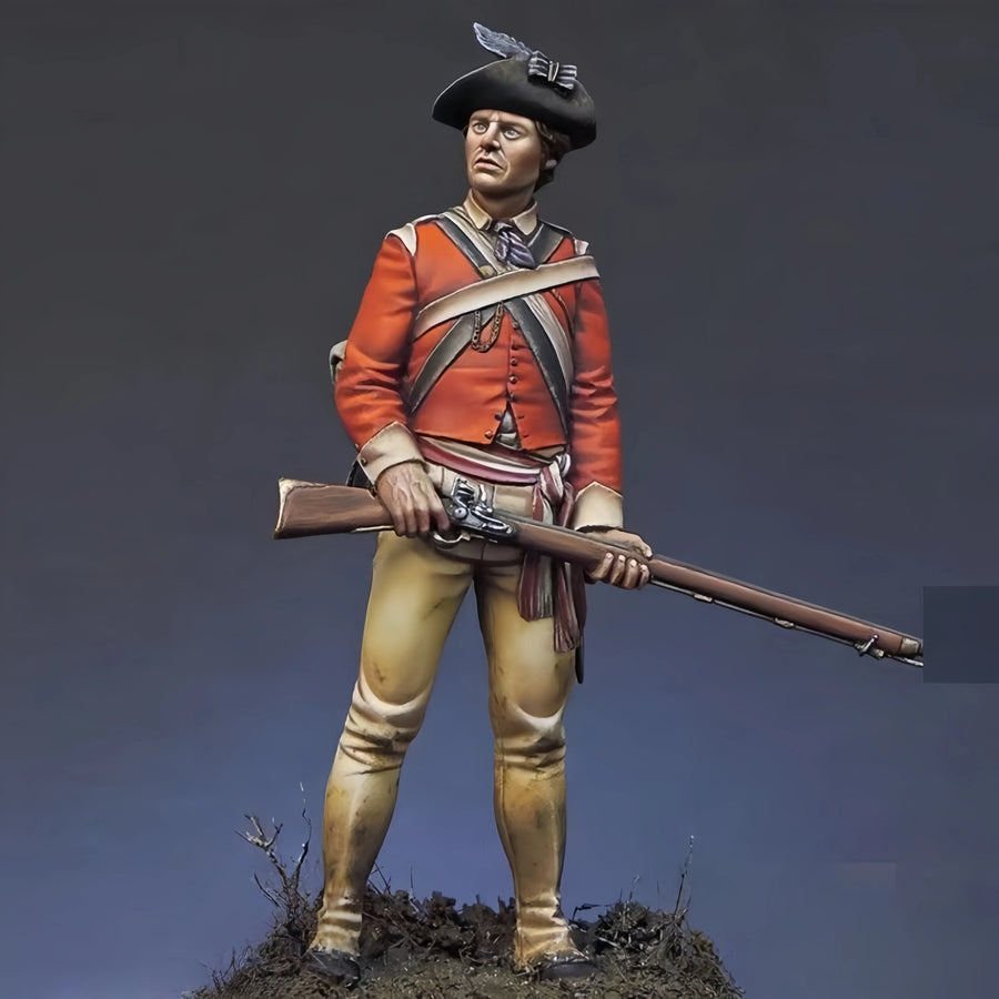 18th Century British Redcoat Infantry Soldier 1/24 Resin Figure Kit - resin model view 3