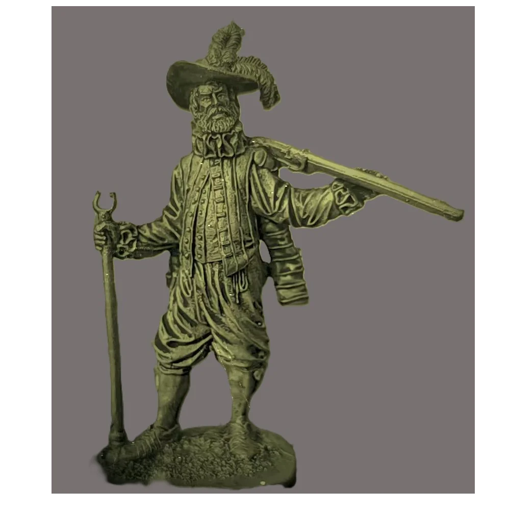 54mm Napoleonic Musketeer, Resin Model Figure Kit, Unassembled and Unpainted