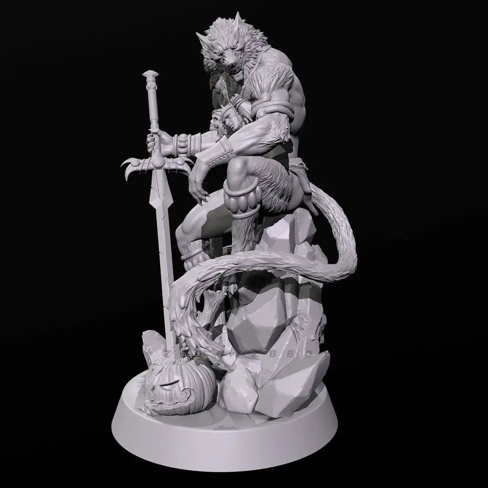 Medieval Fantasy Werewolf Warriors, 8 Figures, Resin Model Figure Kit, Unassembled and Unpainted