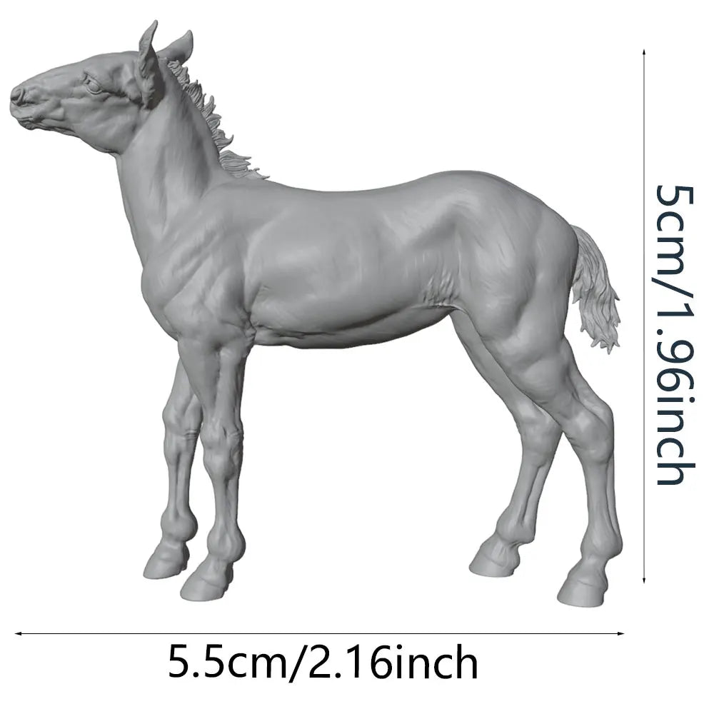 50mm Horse, Resin Model Creature Kit, Wildlife Theme, Unassembled and Unpainted