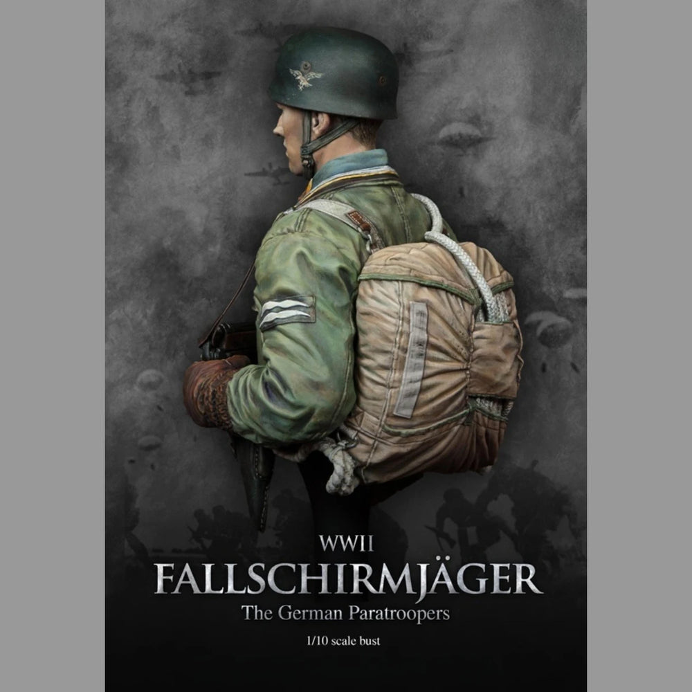 1/10 WWII German Fallschirmjäger with MP40, Resin Model Bust Kit, Unassembled and Unpainted
