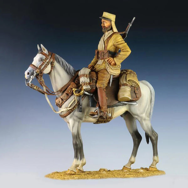 1/24 WWI Mounted Cavalry Officer, Resin Model Figure Kit, Unassembled and Unpainted