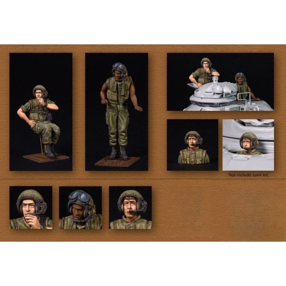 1/35 WWII American Tank Crew at Turret, 3 Figures, Resin Model Figure Kit, Unassembled and Unpainted