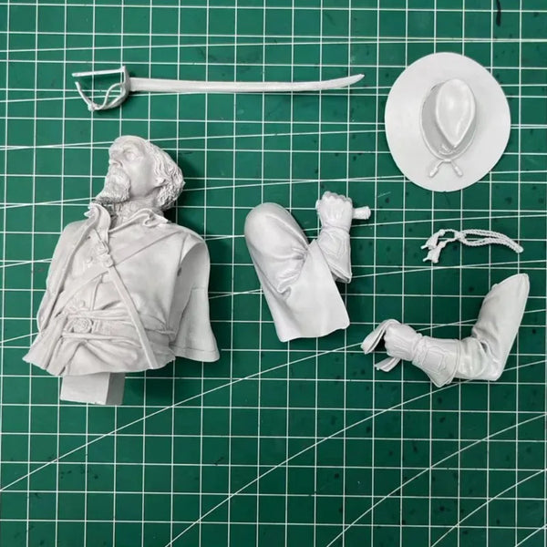 1/12 American Civil War Cavalry Officer, Resin Model Bust Kit, Unassembled and Unpainted