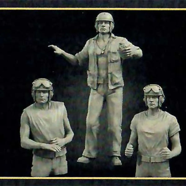 1/35 WWII US Sherman Tank Crew, 3 Figures, Resin Model Figure Kit, Unassembled and Unpainted
