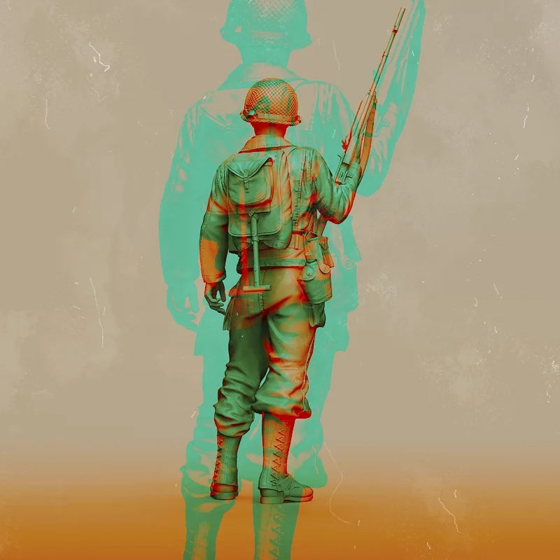 1/16 WWI Soldier Advancing with Fixed Bayonet, Resin Model Figure Kit, Unassembled and Unpainted