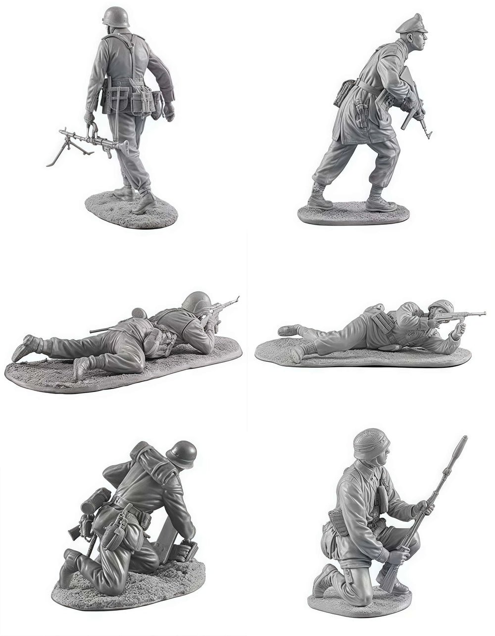 1/35 WWII British Infantry in Combat Assault, 6 Figures, Resin Model Figure Kit, Unassembled and Unpainted