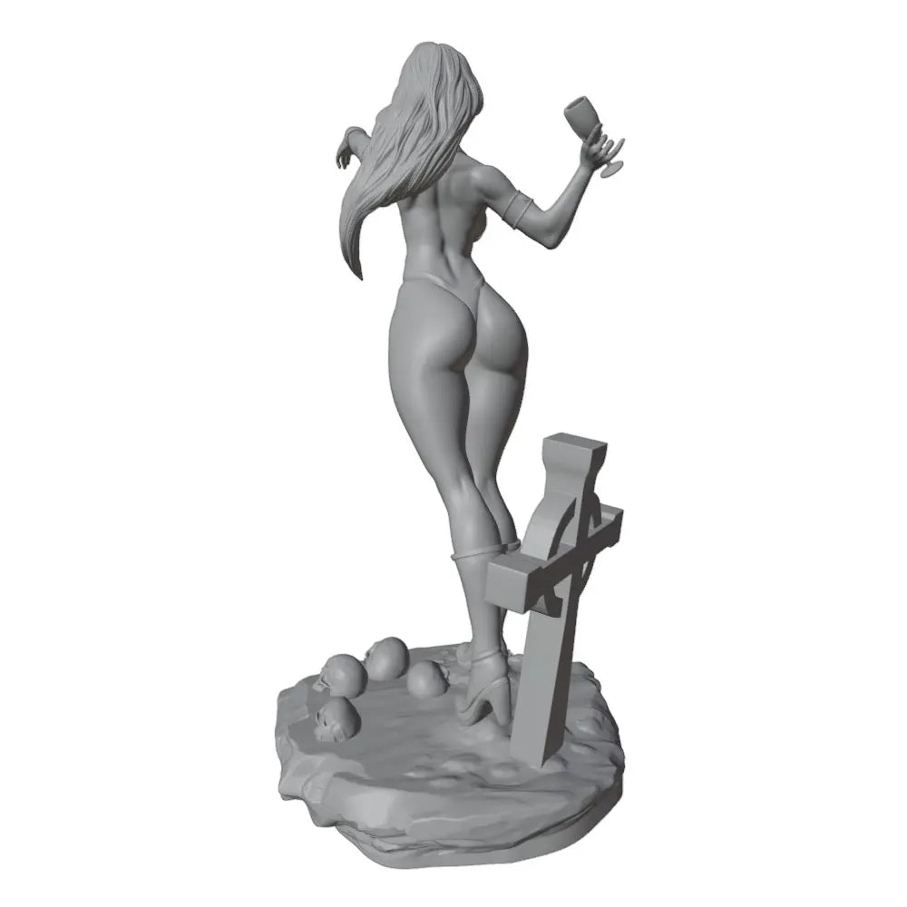 1/24 Fantasy Female with Staff, Resin Model Figure Kit, Unassembled and Unpainted