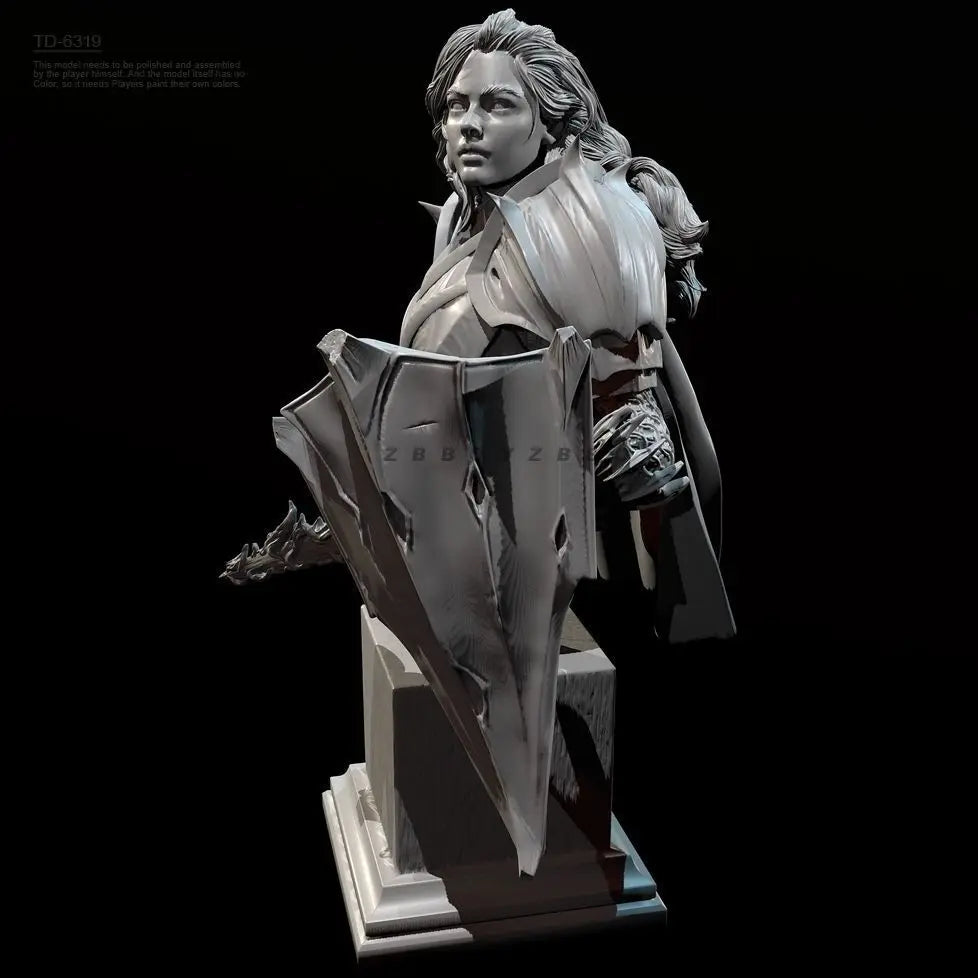 70mm Female Knight, Resin Model Bust Kit, Fantasy Theme, Unassembled and Unpainted