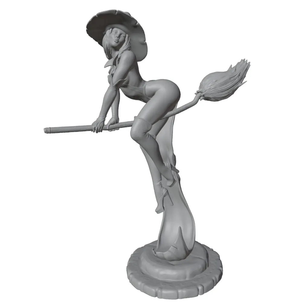 1/24 Demon Sorceress on Flying Broomstick, Resin Model Figure Kit, Anime Theme, Unassembled and Unpainted