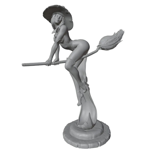1/24 Demon Sorceress on Flying Broomstick, Resin Model Figure Kit, Anime Theme, Unassembled and Unpainted