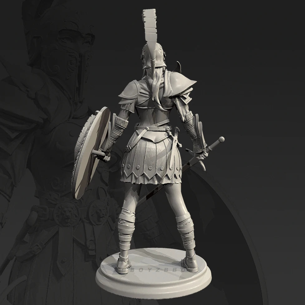 90mm Female Warrior, Resin Model Figure Kit, Fantasy Theme, Unassembled and Unpainted