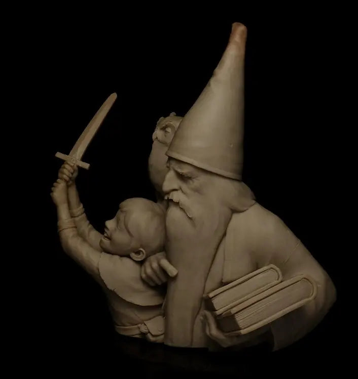 1/12 Wizard Gnome, 2 Figures, Resin Model Bust Kit, Fantasy Theme, Unassembled and Unpainted