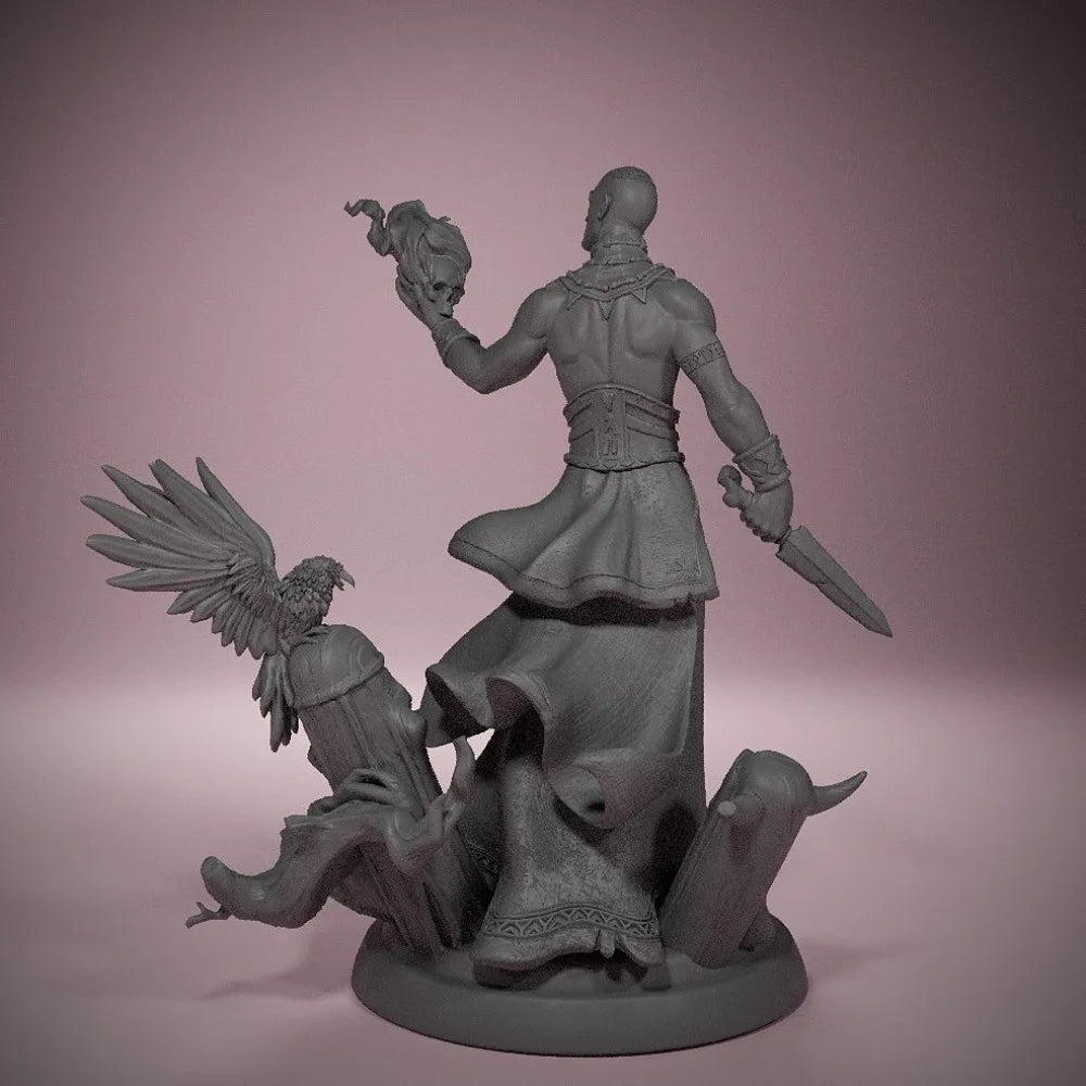 70mm Sorceress Commanding Winged Demons, Resin Model Figure Kit, Fantasy Theme, Unassembled and Unpainted