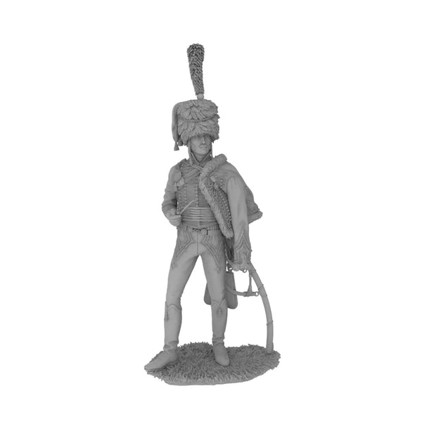 1/24 Napoleonic Officer Bearskin Hat with Gold Frogging, Resin Model Figure Kit, Unassembled and Unpainted