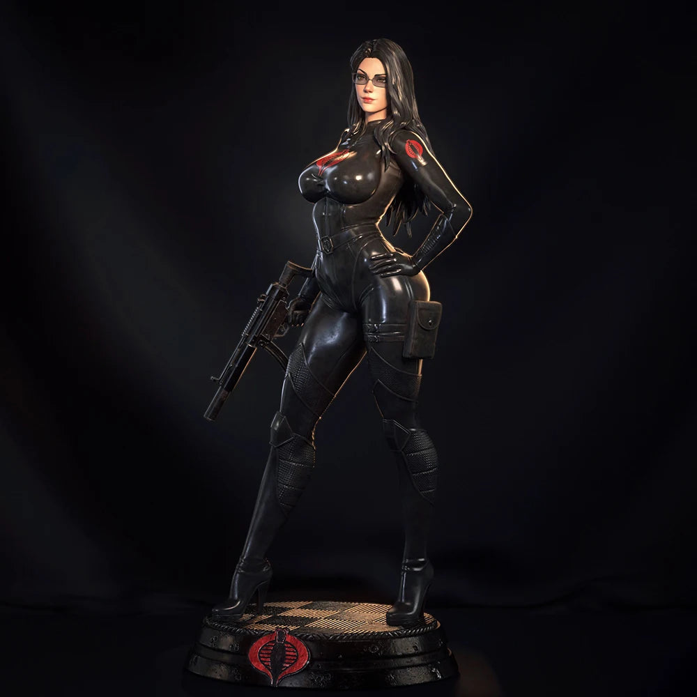 1/24 Black Tactical Commando with Rifle, Resin Model Figure Kit, Sci-Fi Theme, Unassembled and Unpainted