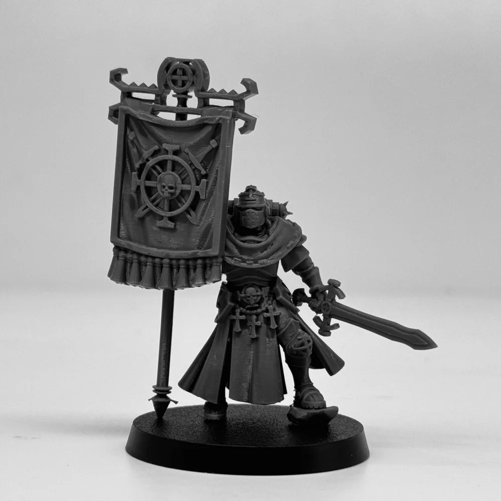 Vodalites Flag Bearer Warrior, Resin Model Figure Kit, Fantasy Theme, Unassembled and Unpainted