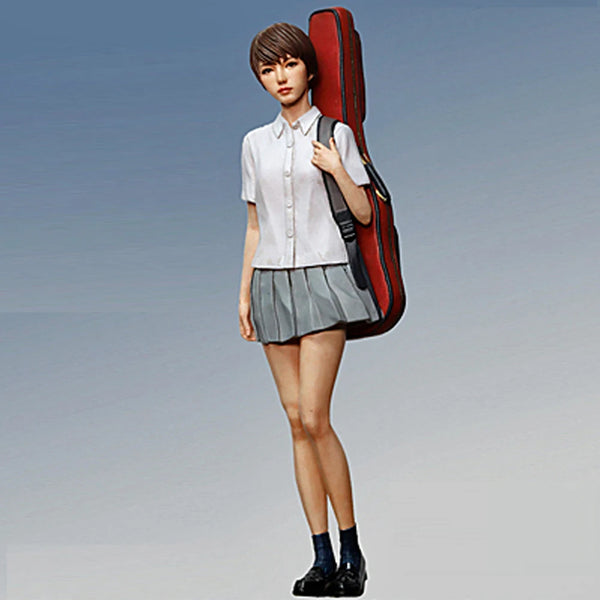 1/20 Schoolgirl with Guitar, Resin Model Figure Kit, Anime Theme, Unassembled and Unpainted