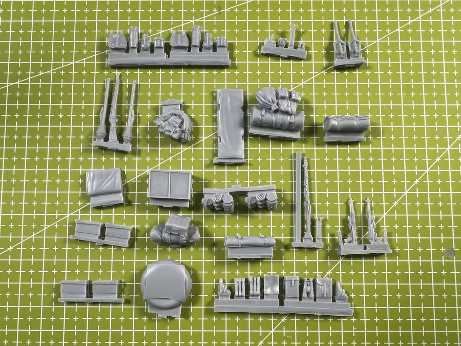 WWII German Military Vehicle Stowage & Equipment Set 1/35 Resin Kit - resin model view 2