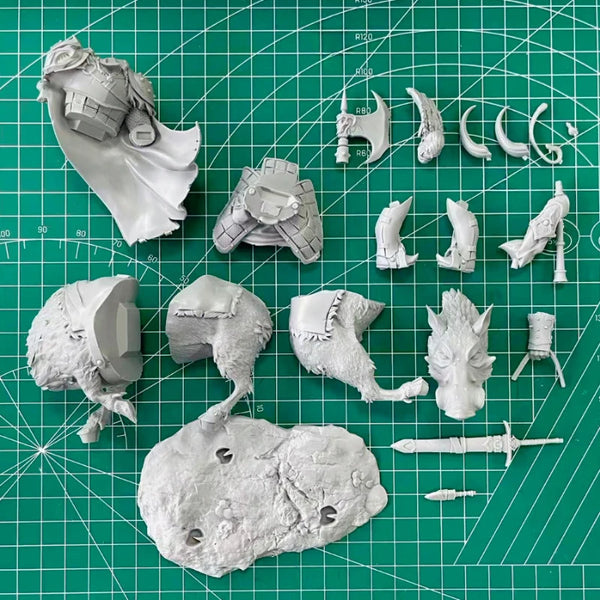 1/24 Medieval Fantasy Orc Cavalry, 2 Figures, Resin Model Diorama Kit, Unassembled and Unpainted