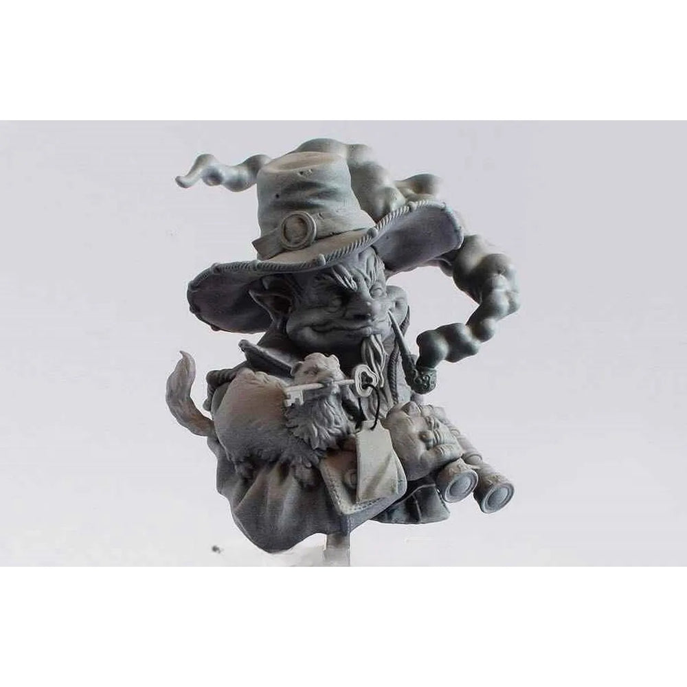 1/10 Wizard Cat Casting Arcane Spell, Resin Model Bust Kit, Fantasy Theme, Unassembled and Unpainted