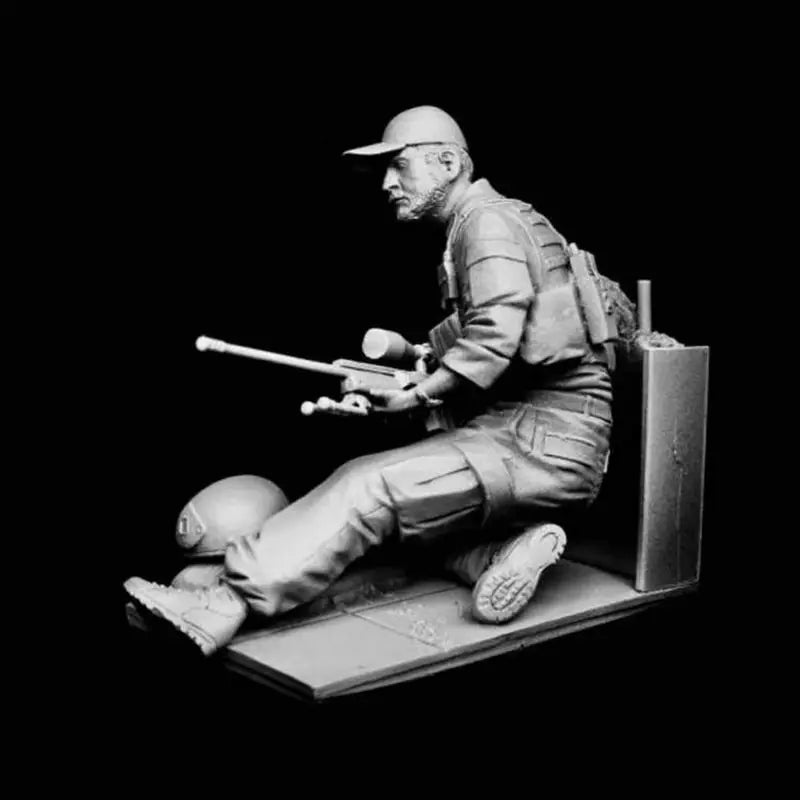 1/16 Modern Tactical Operator with Sniper Rifle, Resin Model Figure Kit, Unassembled and Unpainted