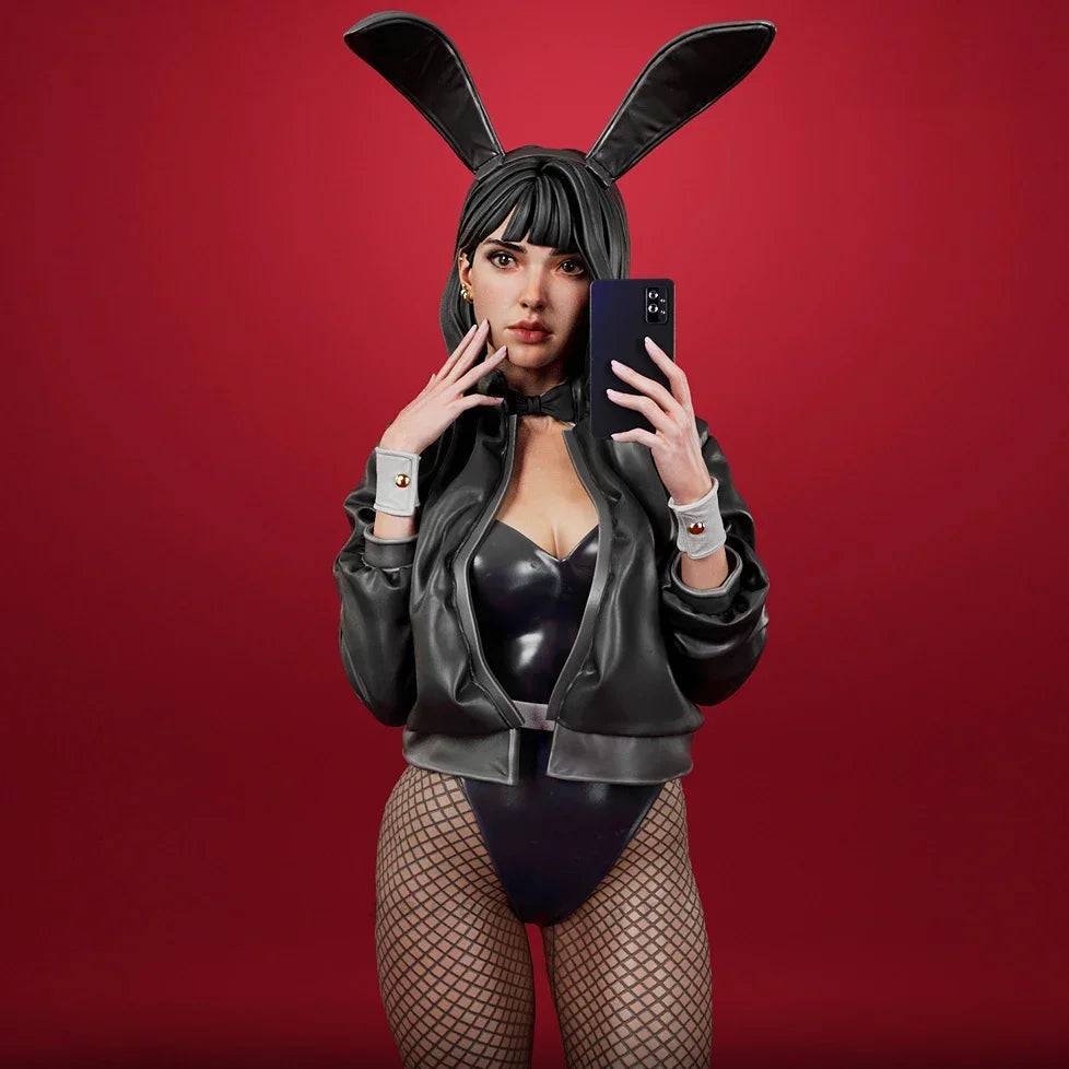 75mm Bunny Girl Pinup, Resin Model Figure Kit, Unassembled and Unpainted