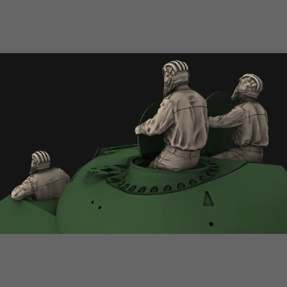 1/35 Cold War Soviet Tank Crew at Battle Stations, 3 Figures, Resin Model Figure Kit, Unassembled and Unpainted