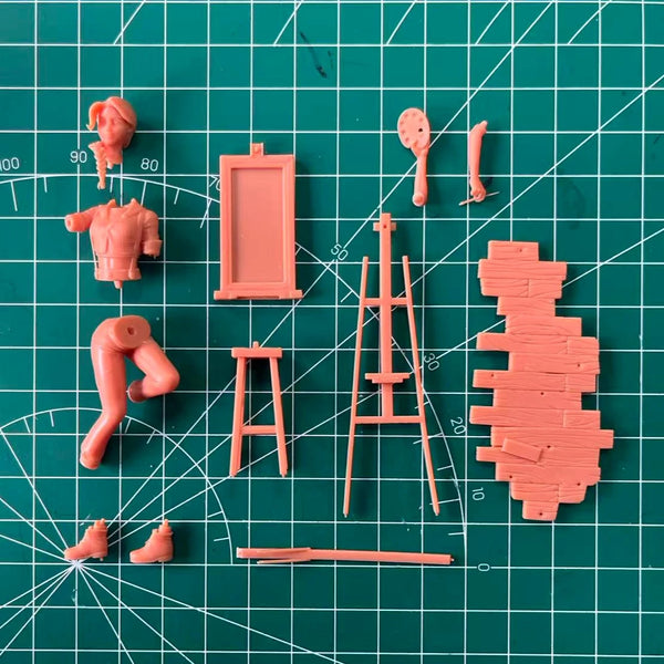 1/24 Female Artist Painter, Resin Model Figure Kit, Historical Theme, Unassembled and Unpainted