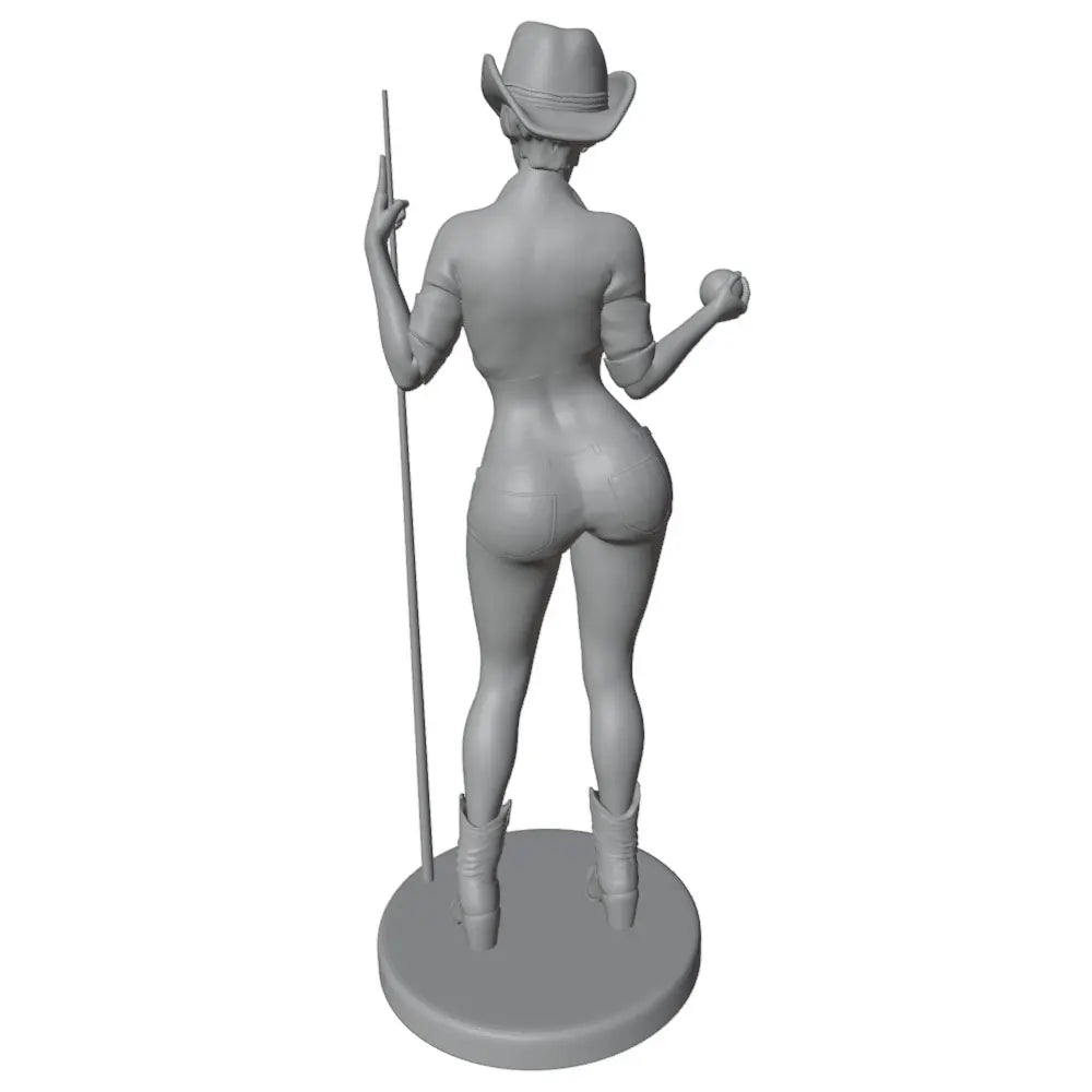 1/24 Cowgirl Warrior with Spear and Magical Orb, Resin Model Figure Kit, Fantasy Theme, Unassembled and Unpainted