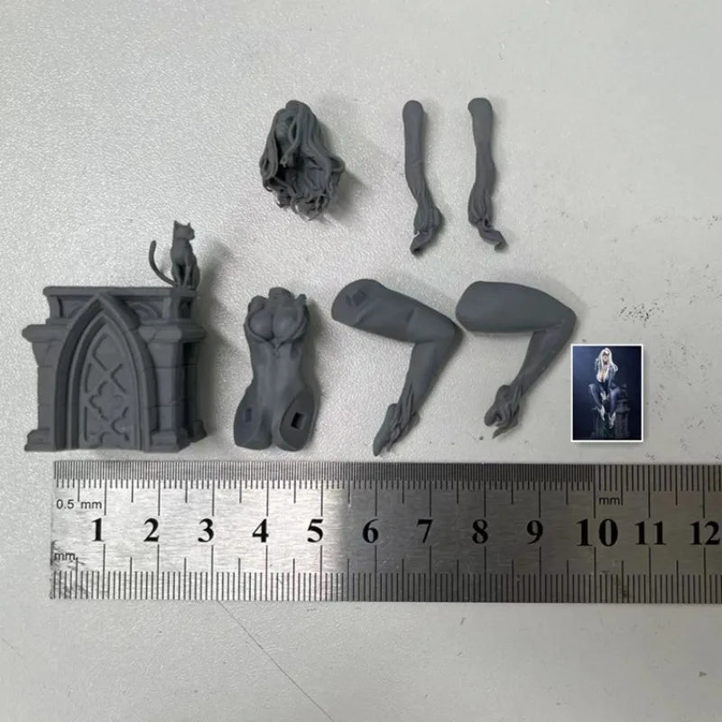 1/24 Masquerade Girl with Kitten, 2 Figures, Resin Model Figure Kit, Fantasy Theme, Unassembled and Unpainted