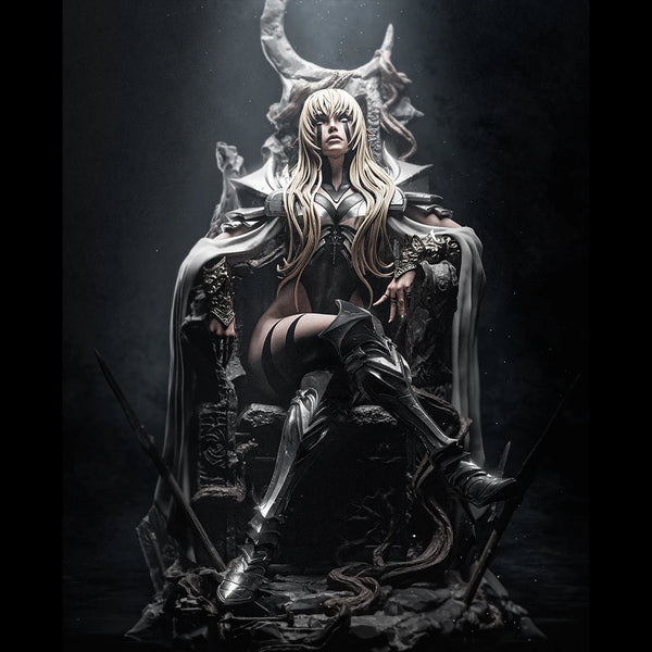 1/24 Dark Elf Queen on Throne, Resin Model Figure Kit, Fantasy Theme, Unassembled and Unpainted