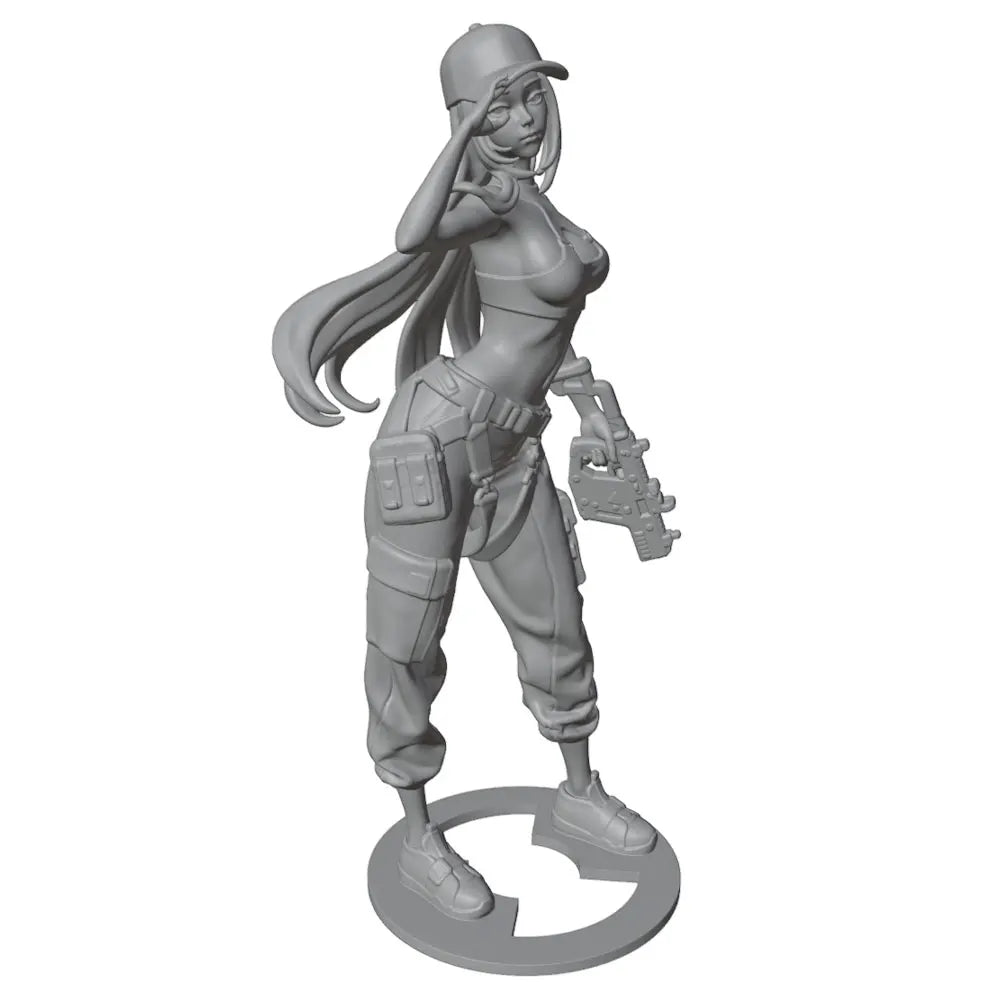 1/24 Female Character Military Outfit, Resin Model Figure Kit, Anime Theme, Unassembled and Unpainted