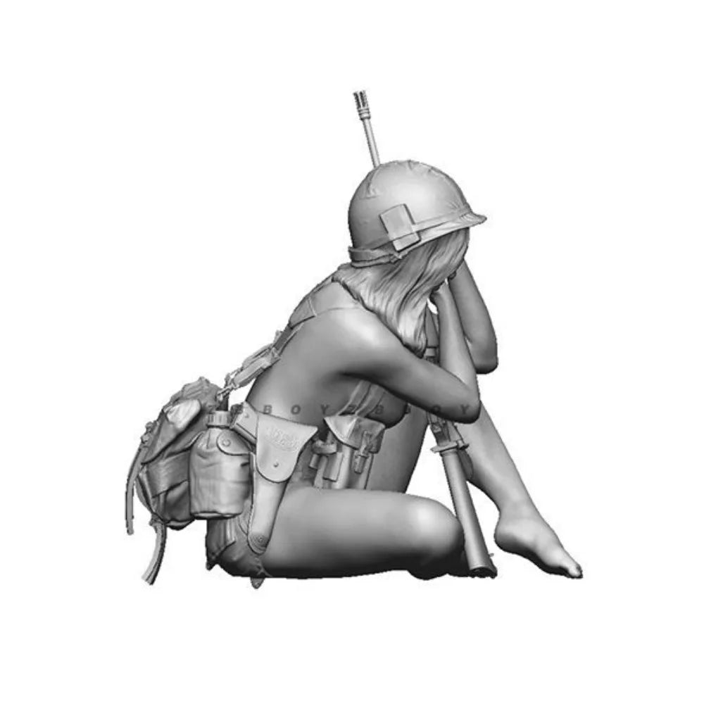 1/35 WWII German Female Soldier Pinup, Resin Model Figure Kit, Unassembled and Unpainted