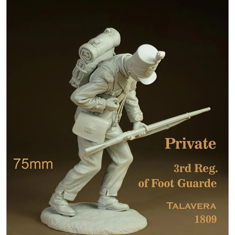 75mm Napoleonic British Foot Guards Private 1809, Resin Model Figure Kit, Unassembled and Unpainted