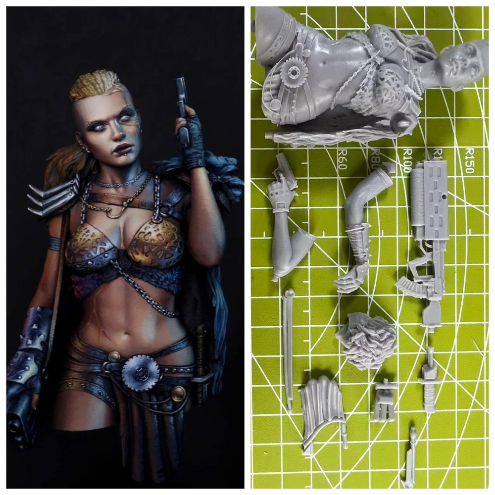 1/10 Female Hunter Warrior, Resin Model Bust Kit, Fantasy Theme, Unassembled and Unpainted