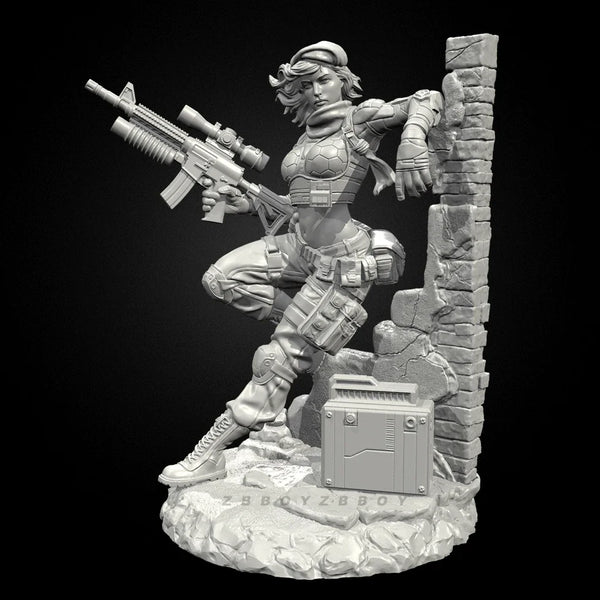 50mm Modern Female Tactical Operator, Resin Model Figure Kit, Unassembled and Unpainted