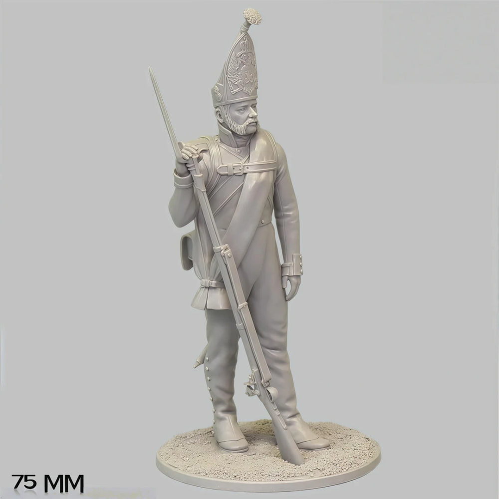 75mm Napoleonic Pavlovsky Grenadier, Resin Model Figure Kit, Unassembled and Unpainted