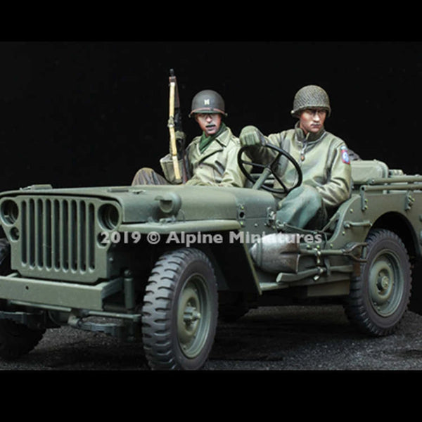 1/35 WWII American Jeep Crew, 4 Figures, Resin Model Figure Kit, Unassembled and Unpainted