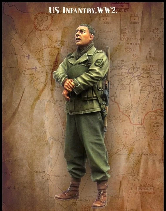 1/35 WWII US Infantry Soldier at Ease, Resin Model Figure Kit, Unassembled and Unpainted