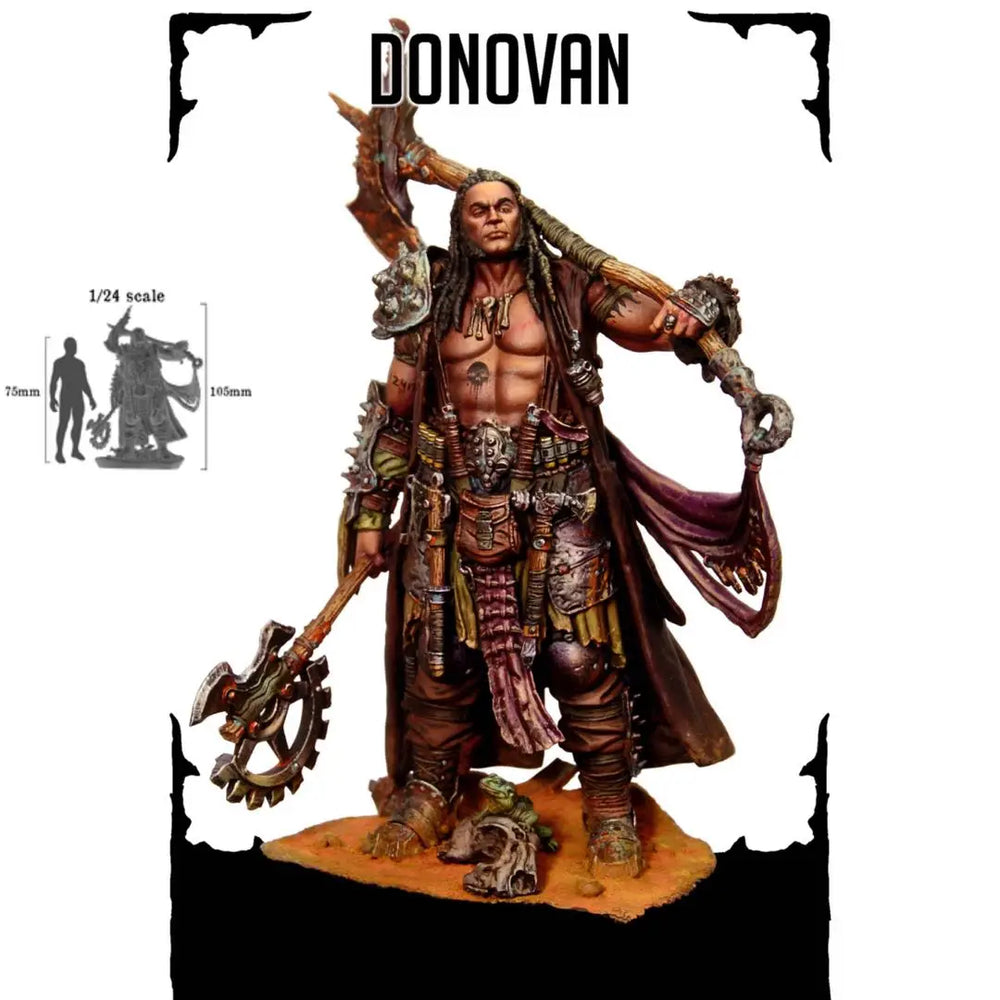 1/24 Barbarian Warrior Donovan, Resin Model Figure Kit, Fantasy Theme, Unassembled and Unpainted