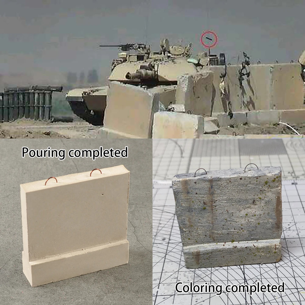 1/35 Modern Anti-Tank Roadblock & Barriers, Resin Model Diorama Kit, Unassembled and Unpainted