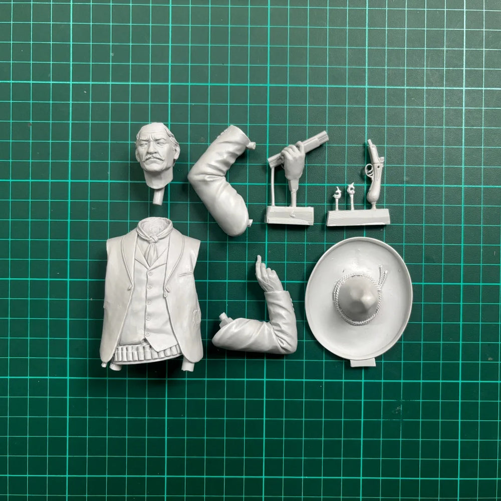 1/10 Western Vaquero, Resin Model Bust Kit, Historical Theme, Unassembled and Unpainted