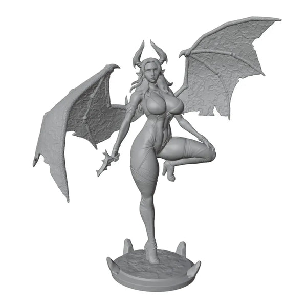 1/24 Demon Succubus with Wings, Resin Model Figure Kit, Fantasy Theme, Unassembled and Unpainted