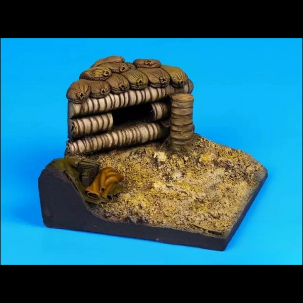 1/35 WWII Military Bunker Fortification, Resin Model Terrain Kit, Unpainted