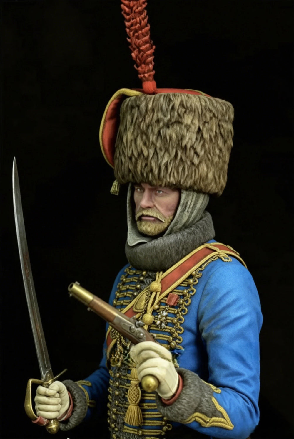 1/10 Napoleonic Russian Guard, Resin Model Bust Kit, Unassembled and Unpainted
