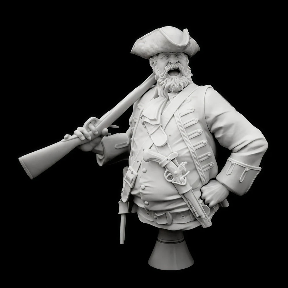 1/10 Napoleonic Pirate Captain, Resin Model Bust Kit, Unassembled and Unpainted