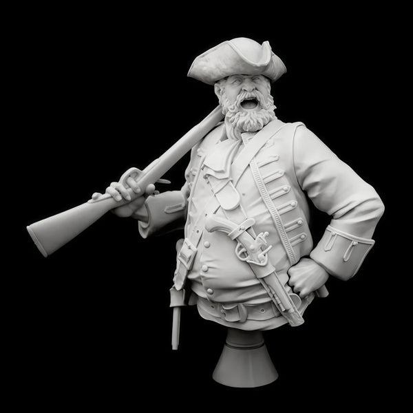 1/10 Napoleonic Pirate Captain, Resin Model Bust Kit, Unassembled and Unpainted
