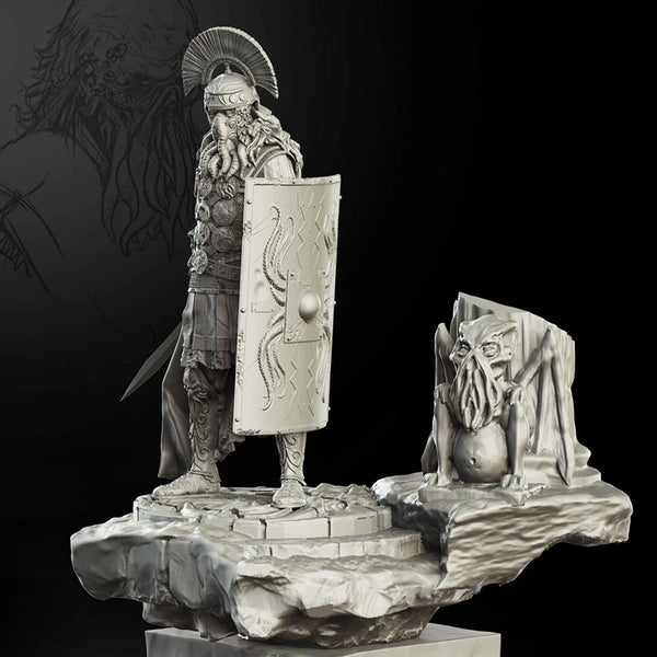 1/24 Dwarf King with Crested Helm and Heraldic Shield, Resin Model Figure Kit, Fantasy Theme, Unassembled and Unpainted